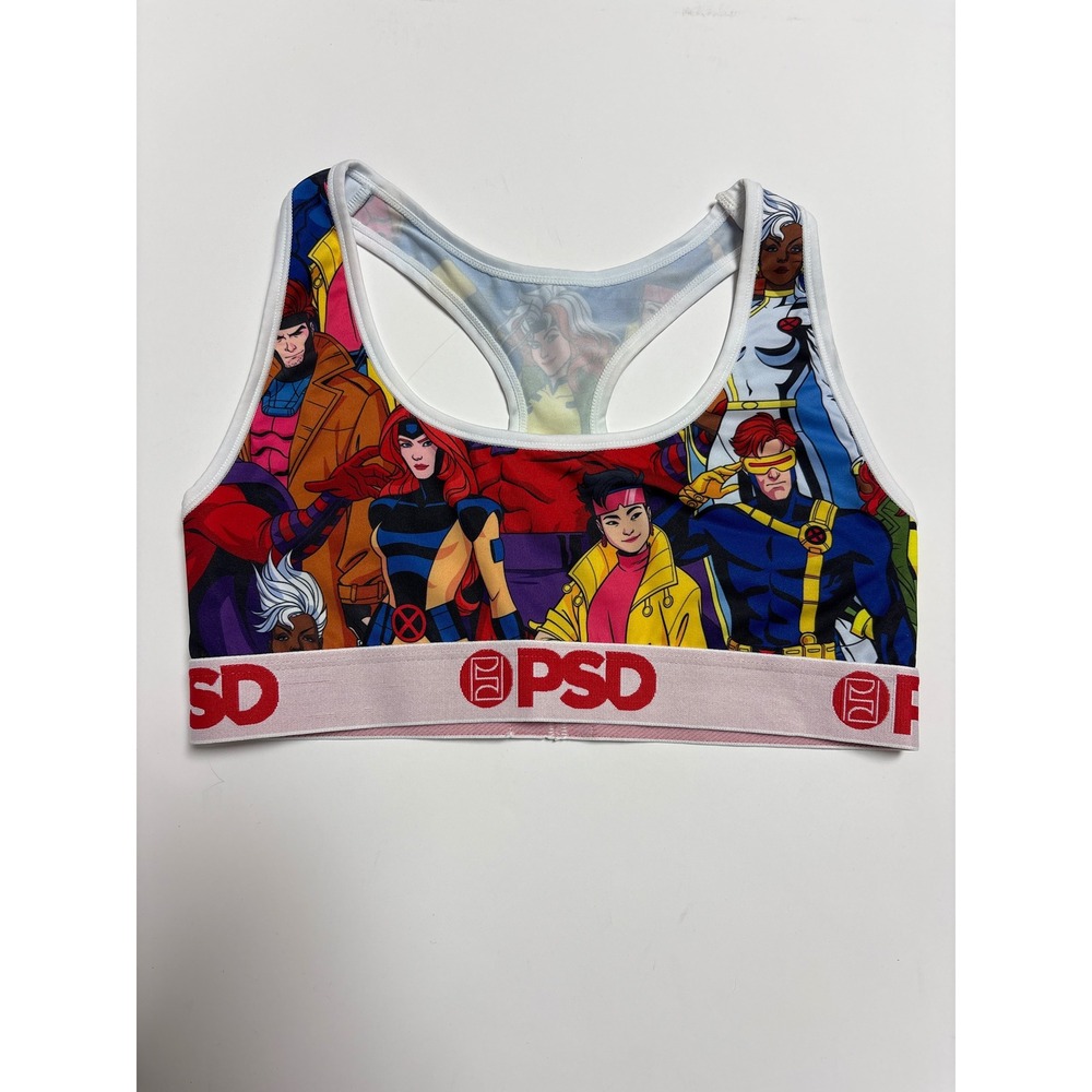 PSD Marvel X-Men 97 Sports Bra Medium Racerback Graphic Print Multicolor Comic
